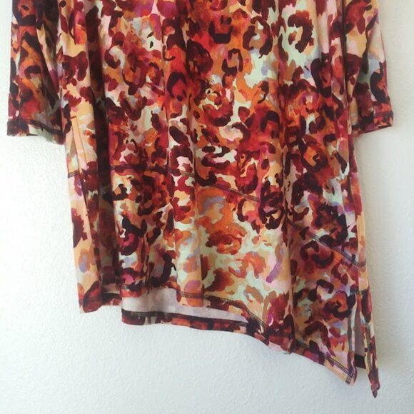 Logo by Lori Goldstein adobo all over print blouse women's size M - Picture 3 of 16